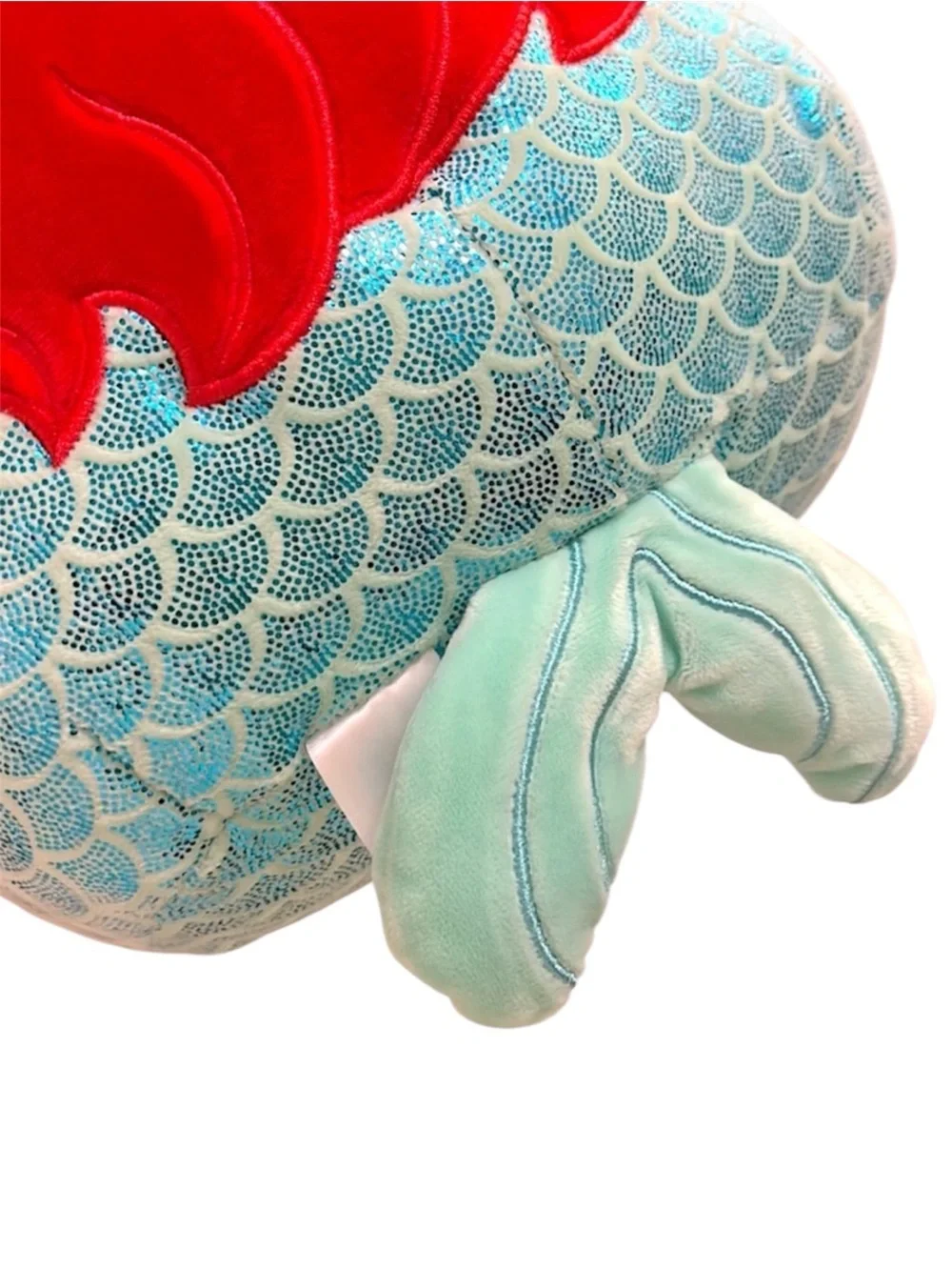 DISNEY Ariel Squishmallow Mermaid w/ Red Hair & Aqua Tail -- 10” Tall - Picture 5 of 7